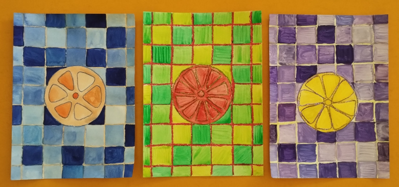 colori complementari acquerello e pastelli a olio
